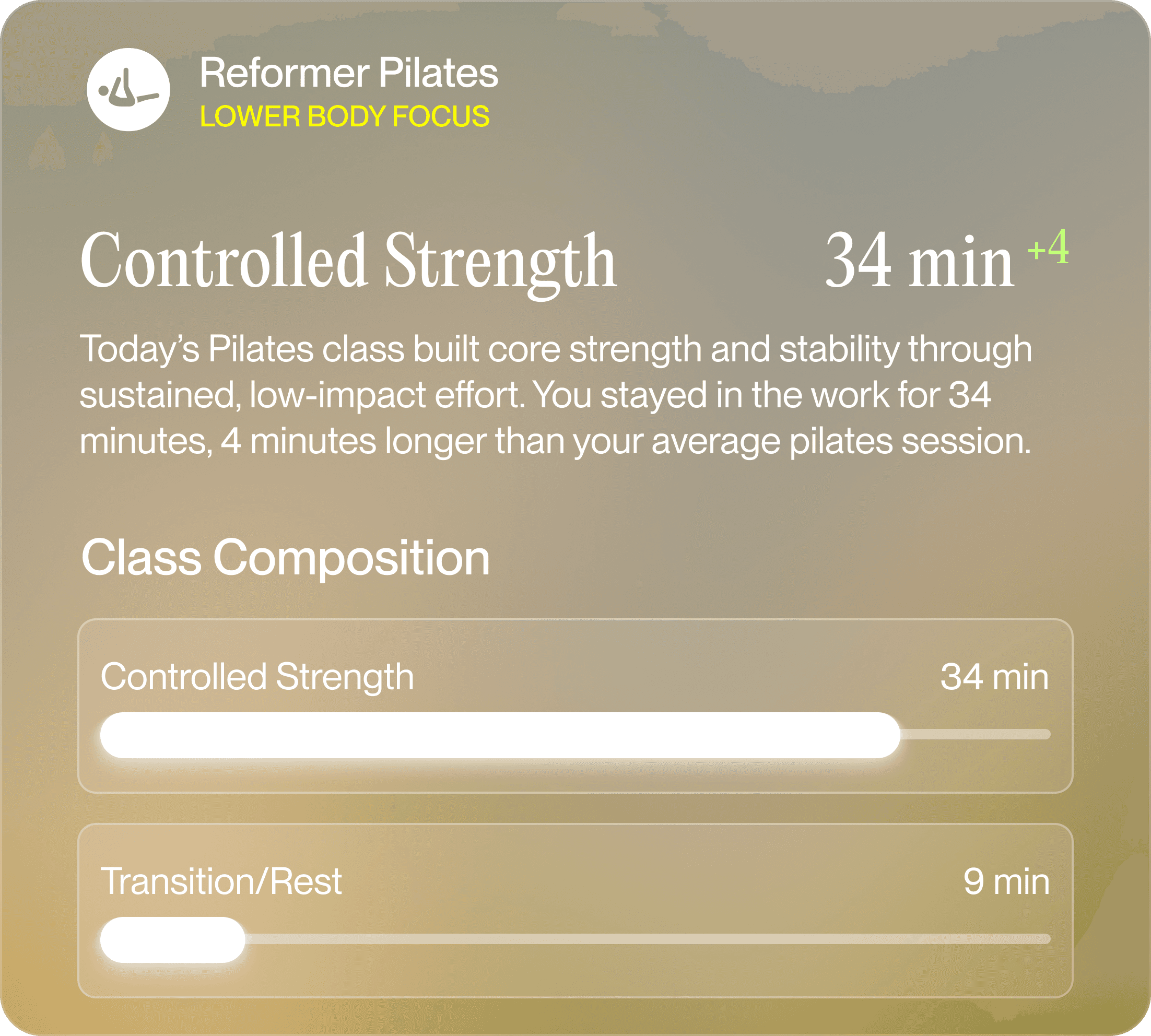 FORT app: reformer pilates summary